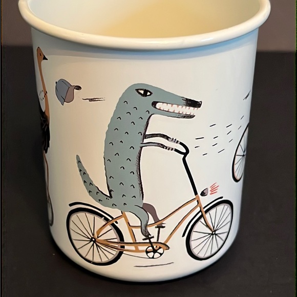 rabbits/aardvark/ostrich/caribou “Wild Rider” design metal pencil box & cup-NWT - Picture 6 of 16